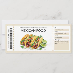 Invitation Modèle de chèque-cadeau alimentaire mexicain modif