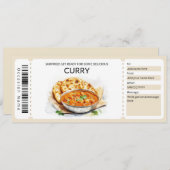 Invitation Modèle de chèque-cadeau de Curry modifiable (Devant / Derrière)