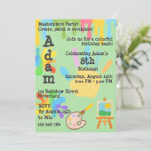 Invitation Modèle de crayon modifiable – Partie peinture et p (Debout devant)