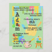 Invitation Modèle de crayon modifiable – Partie peinture et p (Devant / Derrière)