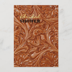 Invitation modèle de cuir tropelé de cow-boy western country