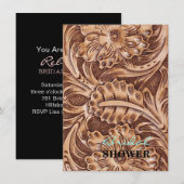 Invitation modèle de cuir western country trop ouvragé (Devant / Derrière)