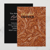 Invitation modèle de cuir western trop ouvragé de cowboy (Devant / Derrière)