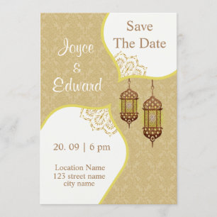 Invitation Modèle de Damas pour le Mariage islamique