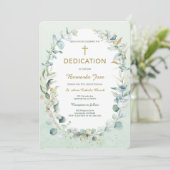 Invitation Modèle de dédicace de garçon avec verdure (Debout devant)