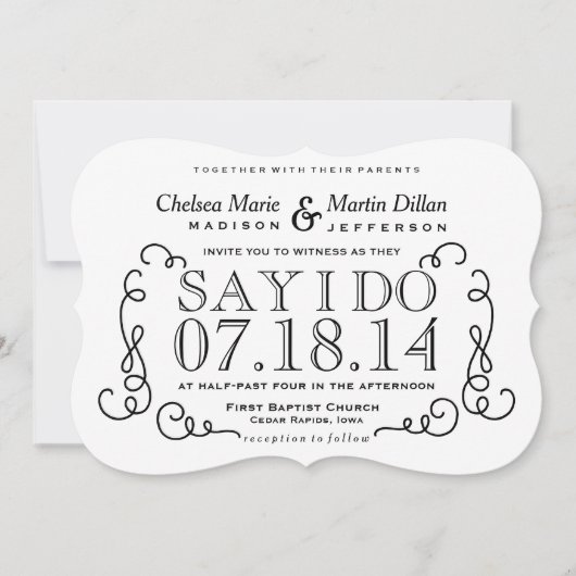 Invitation Modèle de défilement Vintage moderne (Devant)