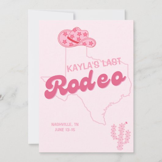 Invitation Modèle de dernière fête de bachelorette rodeo (Devant)