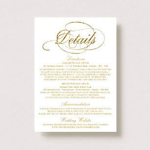 Invitation Modèle de détail du Mariage Chic Faux Gold