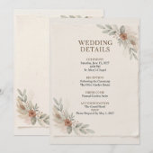 Invitation Modèle de détails de mariage (Devant / Derrière)