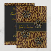 Invitation Modèle de fête à imprimé léopard (Devant / Derrière)