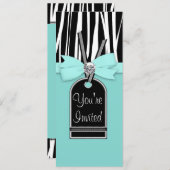Invitation modèle de fête avec motif zèbre bleu sa (Devant / Derrière)
