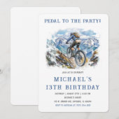 Invitation Modèle de fête d'anniversaire de vélo tout terrain (Devant / Derrière)