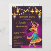 Invitation Modèle de fête d'anniversaire des filles de Bollyw (Devant)