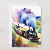 Invitation Modèle de fête d'anniversaire du train Chugga chug (Dos)