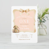 Invitation Modèle de fête de fille lapin floral (Debout devant)