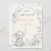Invitation Modèle de fête de naissance de bébé garçon neutre  (Devant)