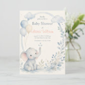 Invitation Modèle de fête de naissance de bébé garçon neutre  (Debout devant)