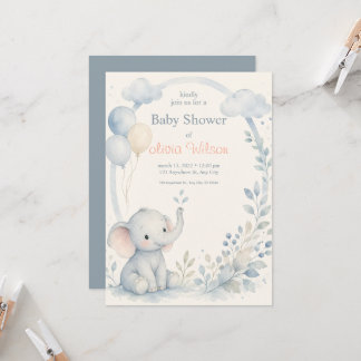 Invitation Modèle de fête de naissance de bébé garçon neutre 