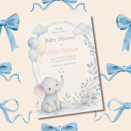 Invitation Modèle de fête de naissance de bébé garçon neutre