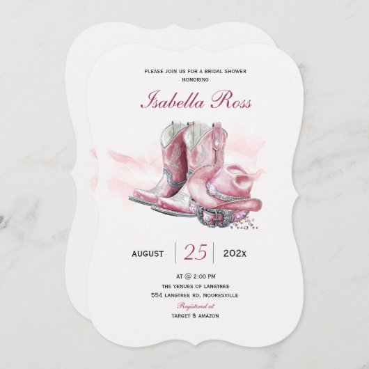 Invitation Modèle de Fête des mariées de fille numérique (Devant / Derrière)