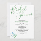 Invitation Modèle de Fête des mariées Green Blue Linked Heart (Devant)