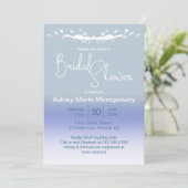 Invitation Modèle de Fête des mariées Ombre Blue Pastel éléga (Debout devant)