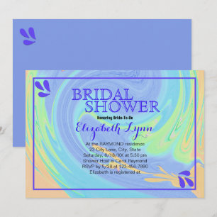 Invitation Modèle de Fête des mariées Pastel Swirl coloré