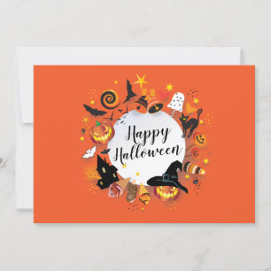 Invitation Modèle de fête d'Halloween joyeux orange moderne m