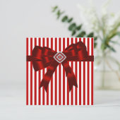 Invitation Modèle de fête élégant à rayures rouges et blanche (Debout devant)