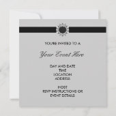 Invitation Modèle de fête élégant noir pour toutes occasions (Dos)