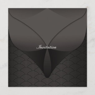 Invitation Modèle de fête en satin noir pour toutes occasions