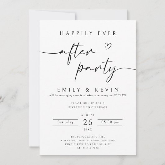 Invitation modèle de fête "Ils vécurent heureux à  (Devant)