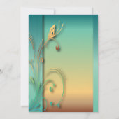 Invitation Modèle de fête papillon de coucher de soleil bleu (Dos)
