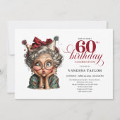 Invitation modèle de fête pour les 60 ans de Funny (Devant)