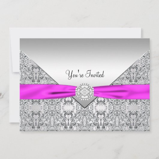 Invitation Modèle de fête pour toutes occasions rose vif (Devant)