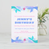 Invitation modèle de fête sous la mer pour enfants (Debout devant)