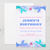 Invitation modèle de fête sous la mer pour enfants (Devant / Derrière)