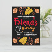 Invitation Modèle de feuille de Friendsgiving à engloutir (Debout devant)