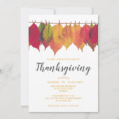 Invitation Modèle de feuilles d'automne pour le dîner de Than (Devant)