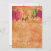 Invitation Modèle de feuilles d'automne pour le dîner de Than (Dos)