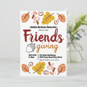 Invitation Modèle de feuilles pour la fête d'Action de grâce (Debout devant)