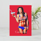 Invitation Modèle de fitness en bikini patriotique Thunder_Co (Debout devant)
