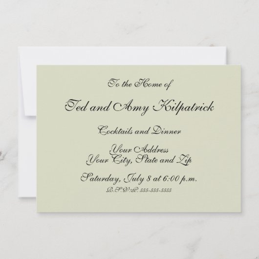 Invitation Modèle de fleur de jasmin de William Morris (Dos)