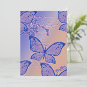 Invitation modèle de fleurs de papillons - personnalisable (Debout devant)