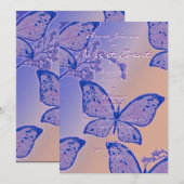 Invitation modèle de fleurs de papillons - personnalisable (Devant / Derrière)
