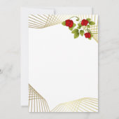 Invitation Modèle de fleurs de rose rouge avec accent doré (Dos)