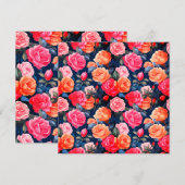 Invitation Modèle de fleurs de roses en fleurs-80037 (Devant / Derrière)