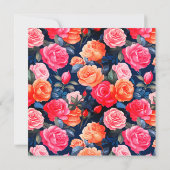 Invitation Modèle de fleurs de roses en fleurs-80037 (Dos)