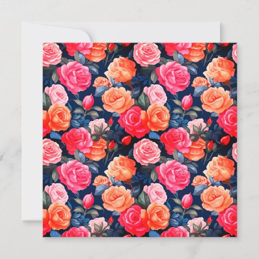 Invitation Modèle de fleurs de roses en fleurs-80037 (Devant)