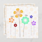 Invitation Modèle de fleurs pour Sauvegarder la Date (Devant / Derrière)